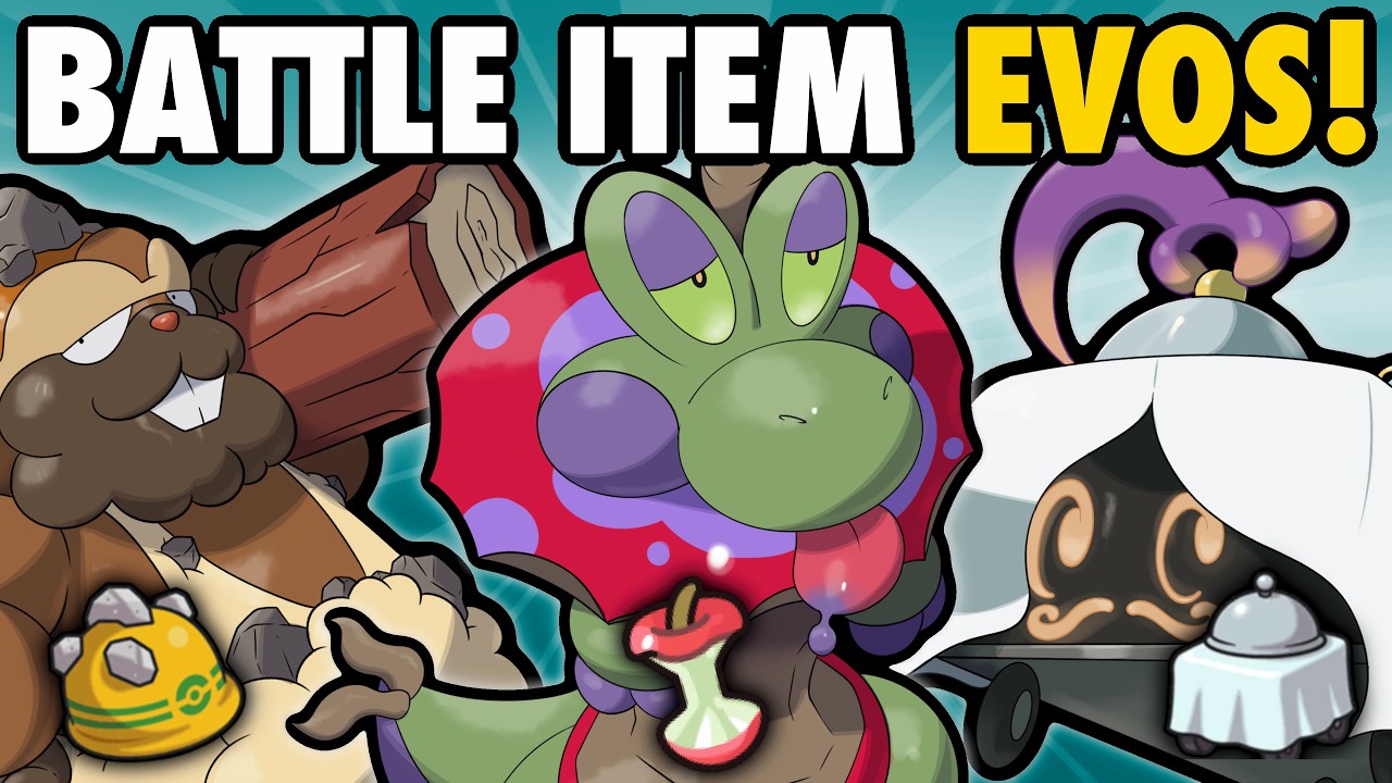 What If Pokemon Evolved using Battle Items?! (Leftovers, Rocky helmet Etc.)