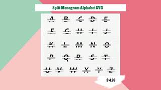 Split Monogram Alphabet SVG