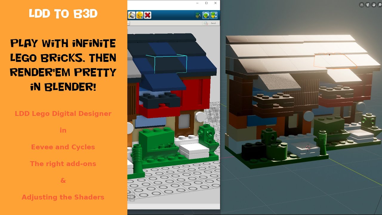 To render Lego in Blender LDD to b3d - YouTube