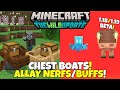 Chest Boats Awesome! HUGE Allay Nerfs And Buffs! Many Bug FIXES! 1.18 / 1.19 Bedrock Edition Beta!