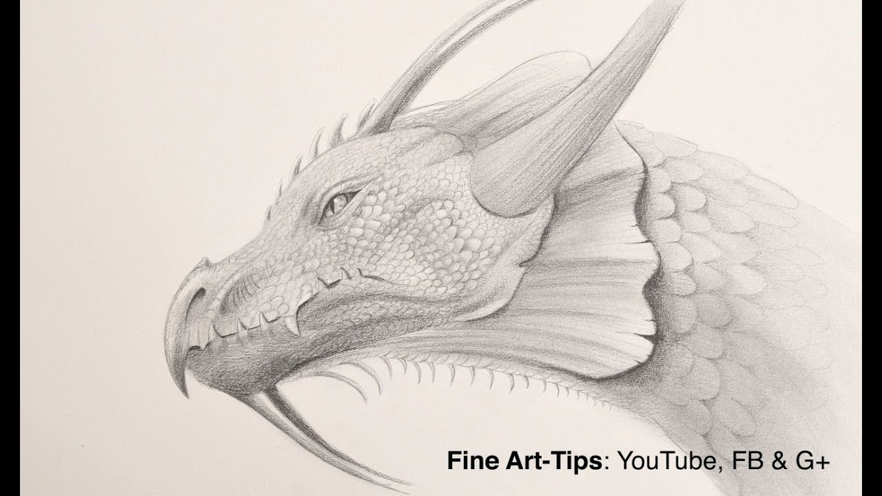 How To Draw A Dragon Head With Pencil Youtube