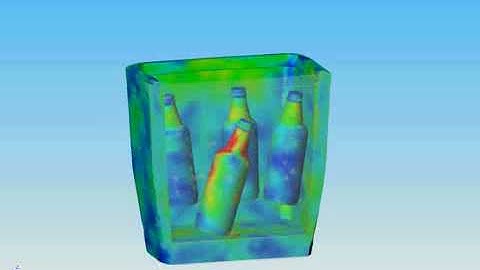 COSMOS Drop Analysis on a Cooler and Bottles in SolidWorks