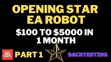 Opening Star EA Forex Robot Back Testing Part 1