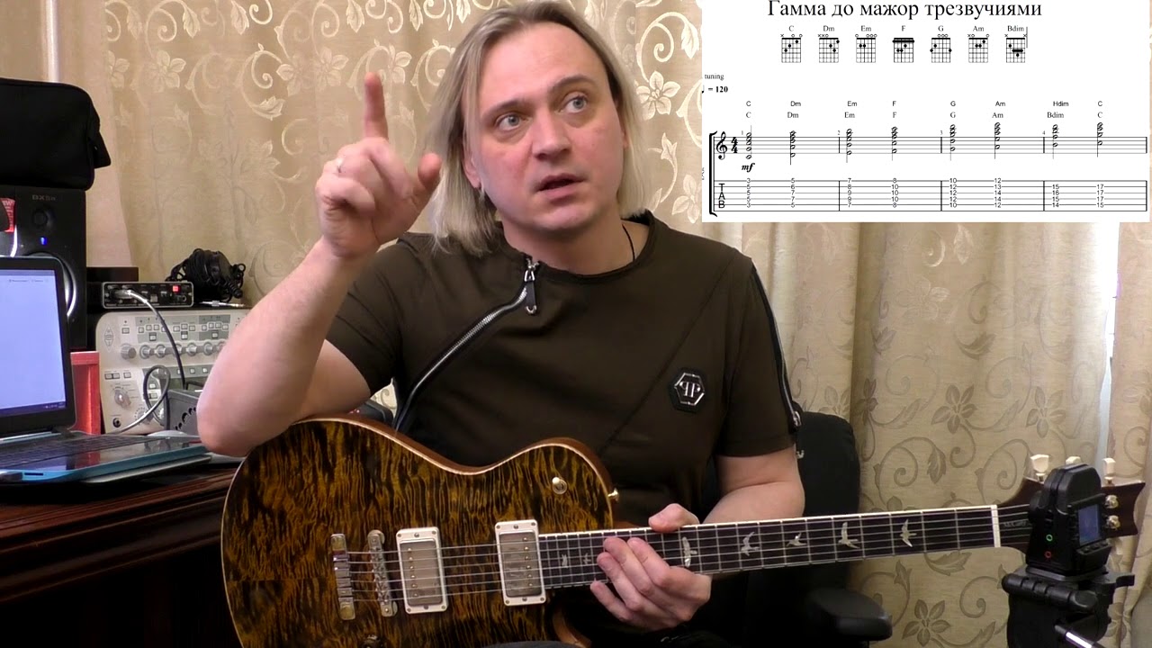 Гармонизация гаммы трезвучиями - мышление ступенями