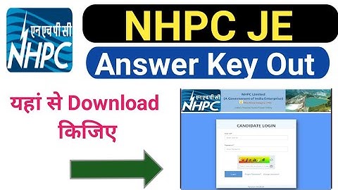 NHPC JE Answer Key Out||NHPC JE Answer Key