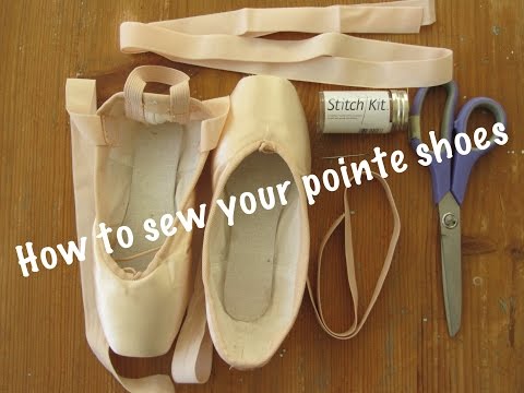 How to Sew Elastic Ribbons on Pointe Shoes 