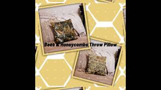 Bees & Honeycombs Throw Pillows - https://bit.ly/45XVGaX