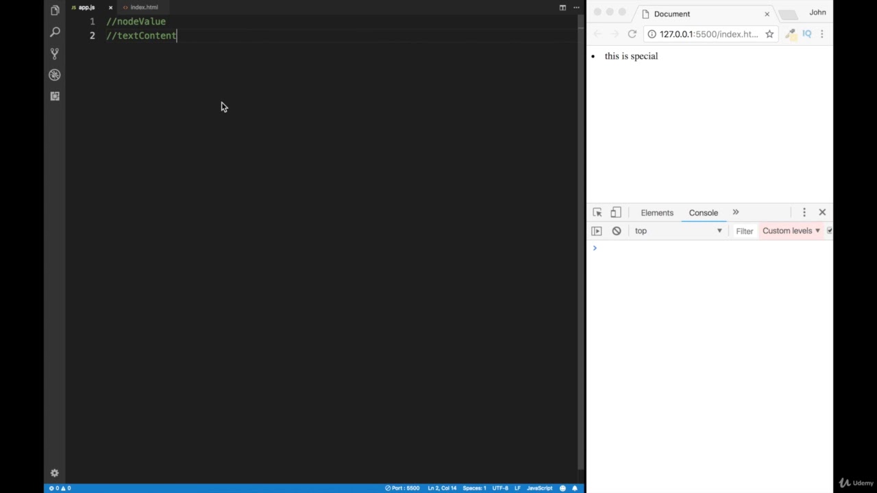 DOM textContent nodeValue in JavaScript - YouTube