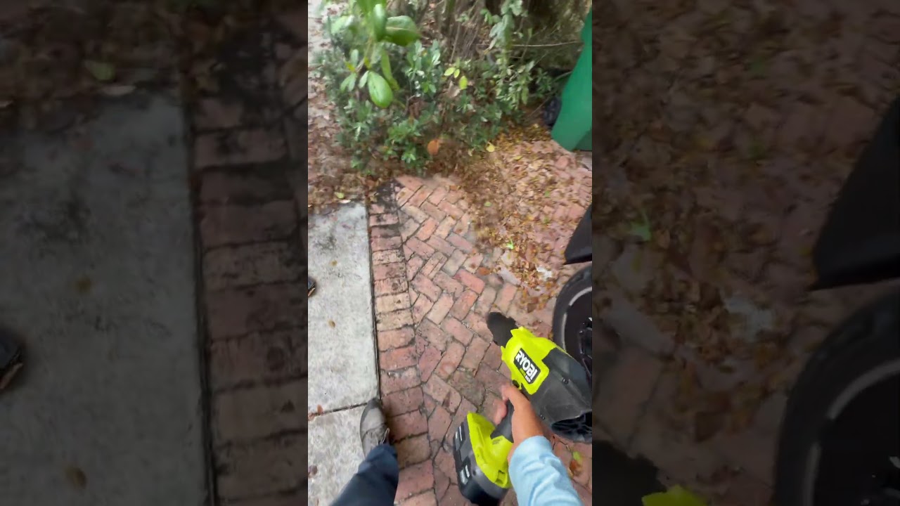Trying out the new ryobi compact blower 👌🏼