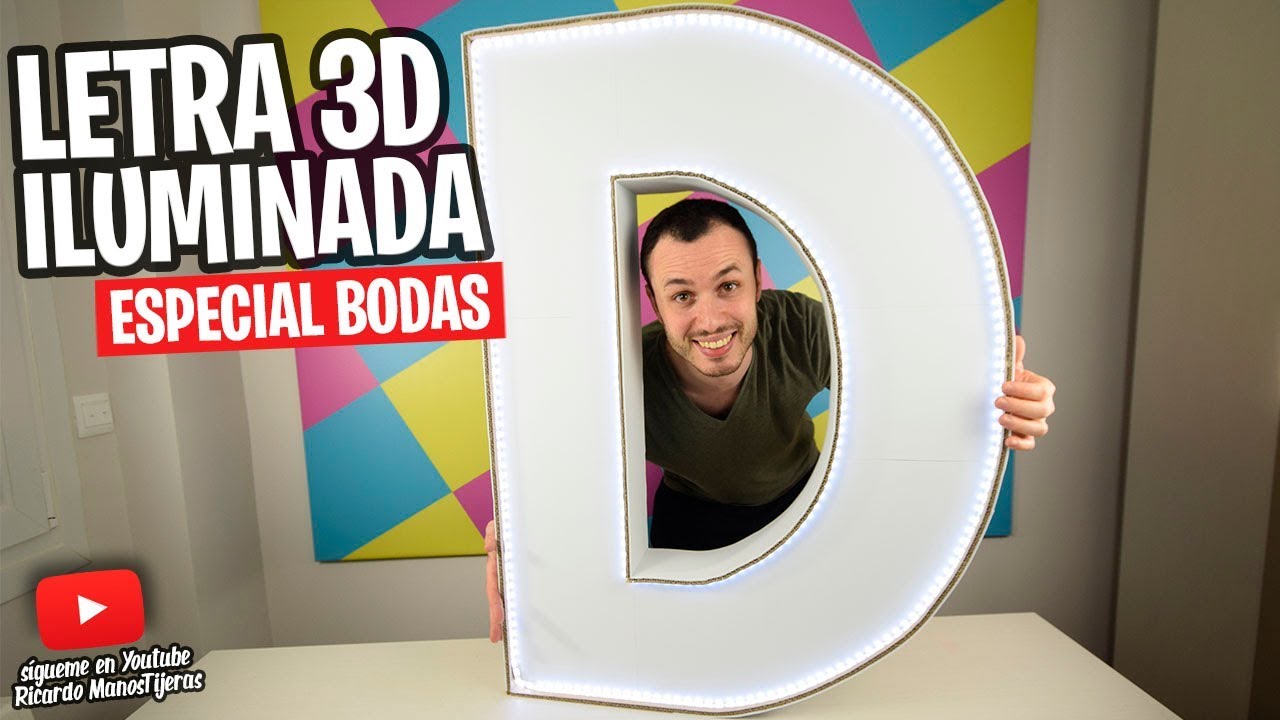 granizo seguro Loco CÓMO HACER LETRAS 3D GIGANTES DE CARTÓN CON LUCES PARA DECORAR|Manualidades  Reciclaje|DIY - YouTube