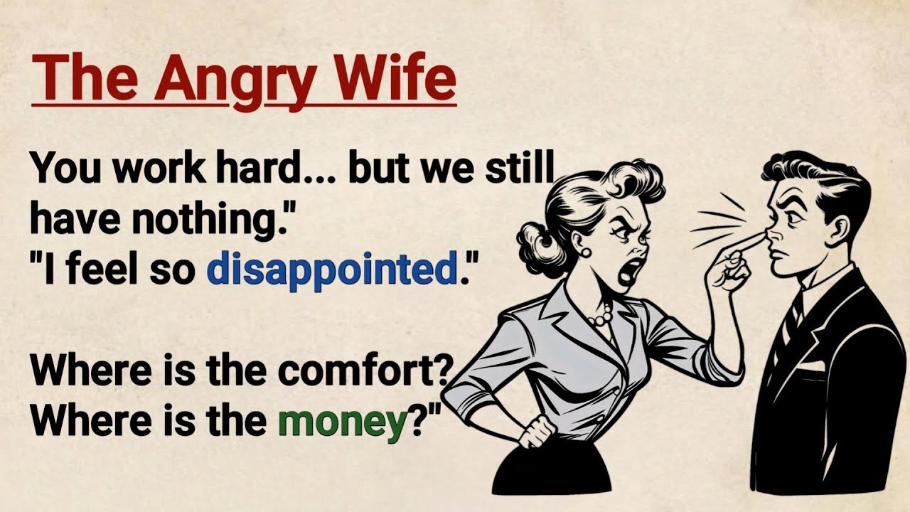 Learn English Through Storytelling | The Angry Wife – Level 3 Listening & Speaking Practice