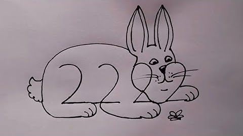 How to draw Rabbit with 2222 Number | Rabbit drawing step by step ✅🐇🐇