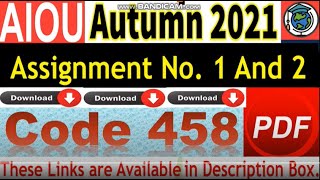 AIOU Code 458 Solved Assignment No.1 & 2 Autumn 2021 || Community Development || Level: Bachelor/BA