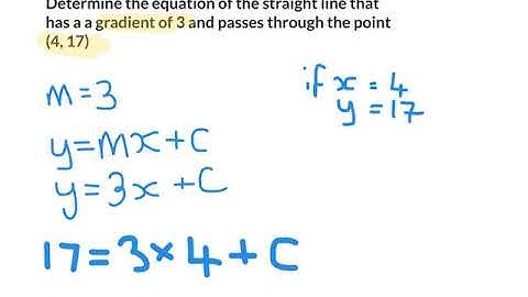 Determining the equation of a line, given the gradient and one point