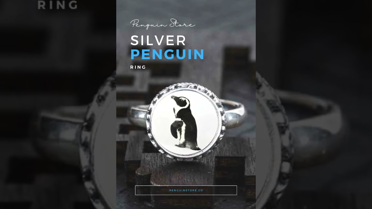 Silver penguin ring  