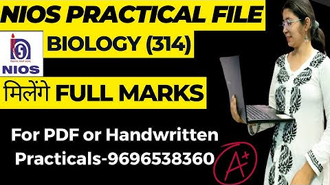 nios biology practical file 12th. biology (314) solved practical file. Nios April & October 2025.