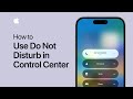 How to use do not disturb in control center on your iphone or ipad  apple support