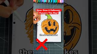 Never Draw A Pumpkin This Way! 😡 #halloween #art #shorts