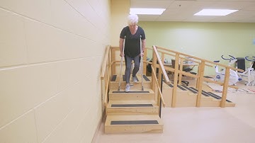 Down the Stairs with Two Crutches and No Handrails