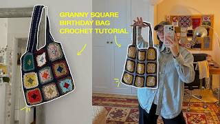 Granny Square Birthday Bag Crochet Tutorial (+ free pattern)