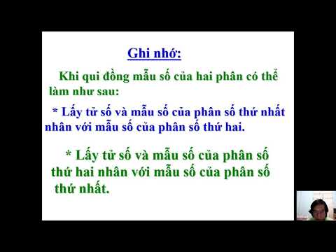 Quy đồng mẫu số các phân số tuần 21