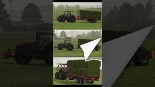 Massey Ferguson With A Red Rock Bale Trailer Carting Hesston Bales