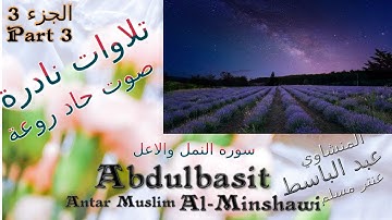 quran  القرآن الكريم عنتر مسلم النمل والاعلى الجزء 3 تحفة صوت رقيق حاد روعة تلاوات نادرة خارجية