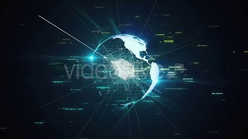The Virtual Planet Earth Rotates in Space | Motion Graphics - Videohive template