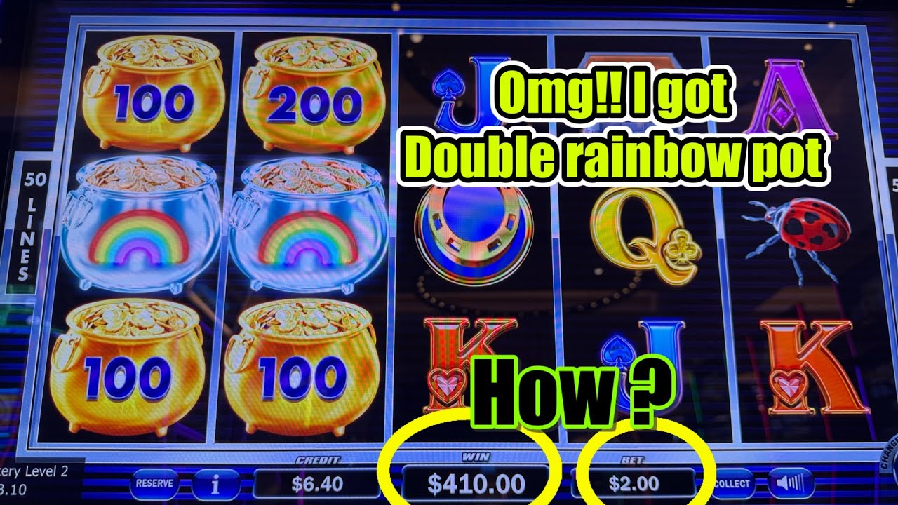 OMG! I got double Rainbow pot on Pot of Gold. Amazing feature #slot #pokie #slotmachine