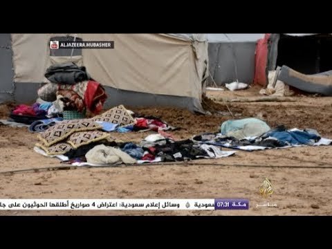 مخيمات النازحين بدرعا تغرق جراء الأمطار الغزيرة والسيول