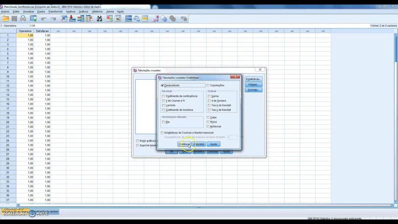 Estat stica Aplicada Qui Quadrado No SPSS YouTube