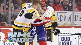 Tom Wilson, Jamie Oleksiak head to the box after early fight | NHL | NBC Sports