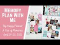 Memory Plan with Me - Big Happy Planner - A Year of Memories Pink Spread - 2021 Memory Keeping