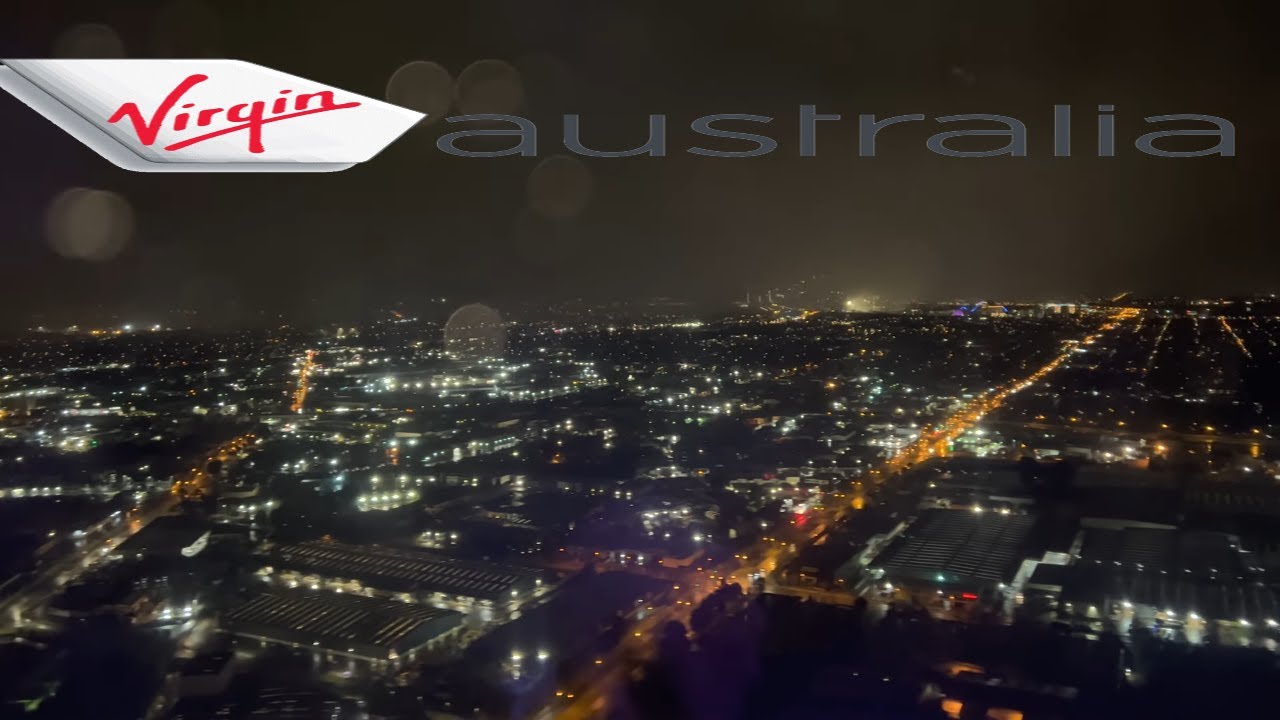 Perth Airport Night Landing Virgin Australia