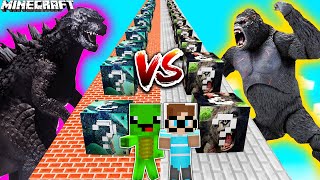 GODZILLA  LUCKY BLOCK vs. KING KONG LUCKY BLOCK BATTLE in Minecraft