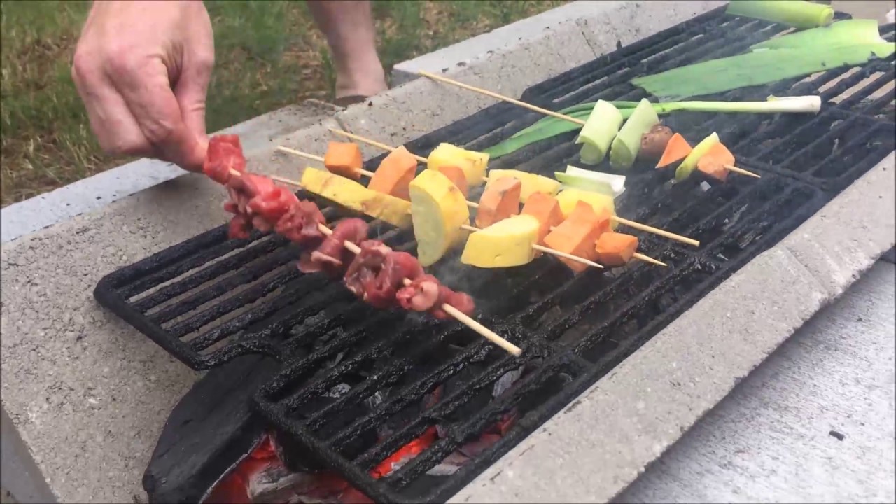 Yakitori on Homemade Grill - YouTube