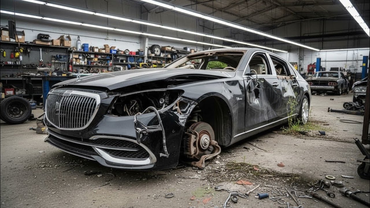 Mercedes Maybach S680 Accident Repair & Restoration | Full Luxury Car Rebuild Transformation..