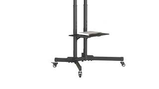 Monoprice Commercial Series TV Wall Mount Bracket Stand Cart w/ Wheels &amp; Shelf For TVs 37in to 70in