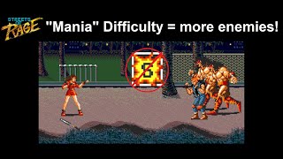 Streets of Rage: 'Mania' difficulty, no specials (2P hardest done pure solo)