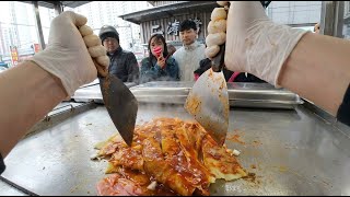 Chinese Street Food: Spicy Grilled Cold Noodles Cooking Process