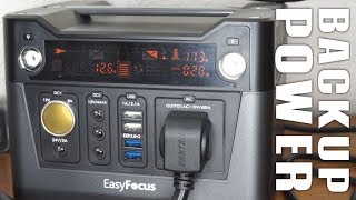 EasyFocus 300W 280WH Backup Portable Battery Power Review -  Solar, camping, car, emergency