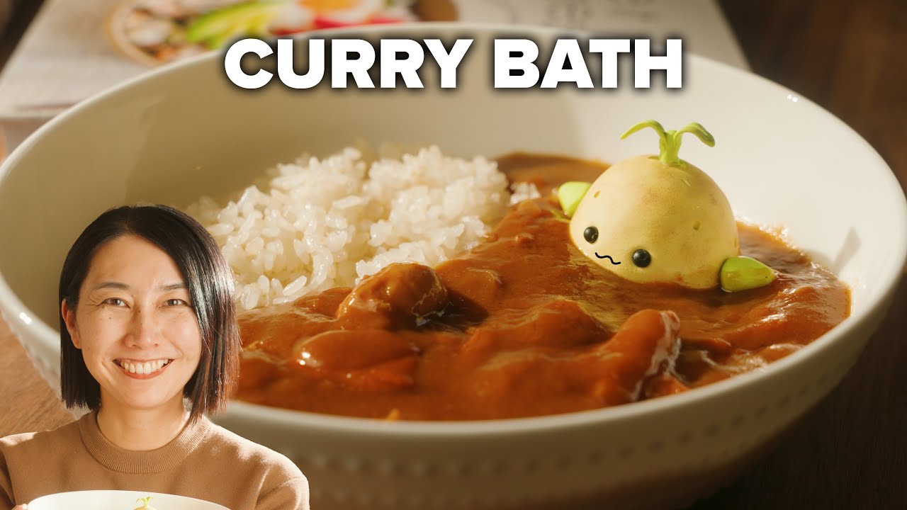 Rie Cooks Sprout a Curry Bath | Stop Motion Cooking