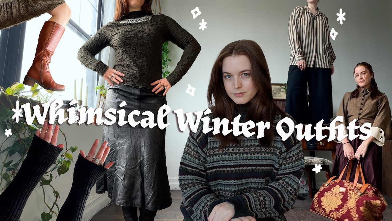 Chic Winter Outfit Ideas ˖*: thrifted, layered, whimsical
