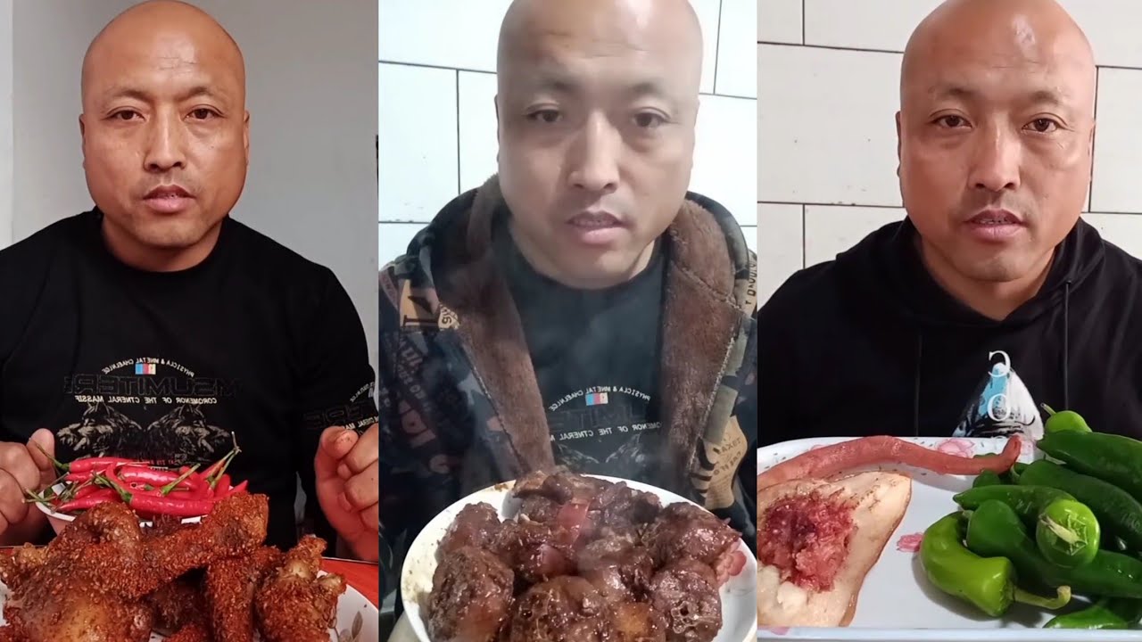 YUMMY/Challenge Eating Pork 🤤 Meat 🥓 Noodle 🍜😋, Friend Fish Chickens #porkchilly #mukbang #pork 