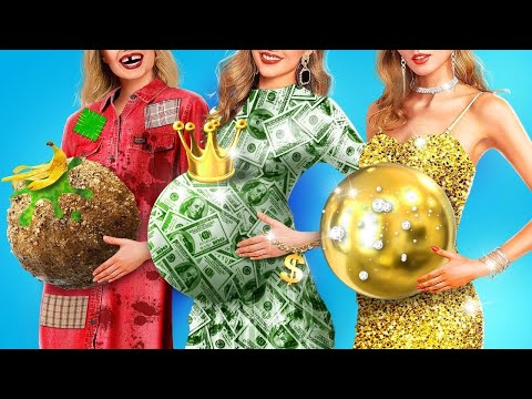 الحامل الغنية مقابل الفقيرة مقابل الثرية لحظات الحمل المزيف والحقيقي