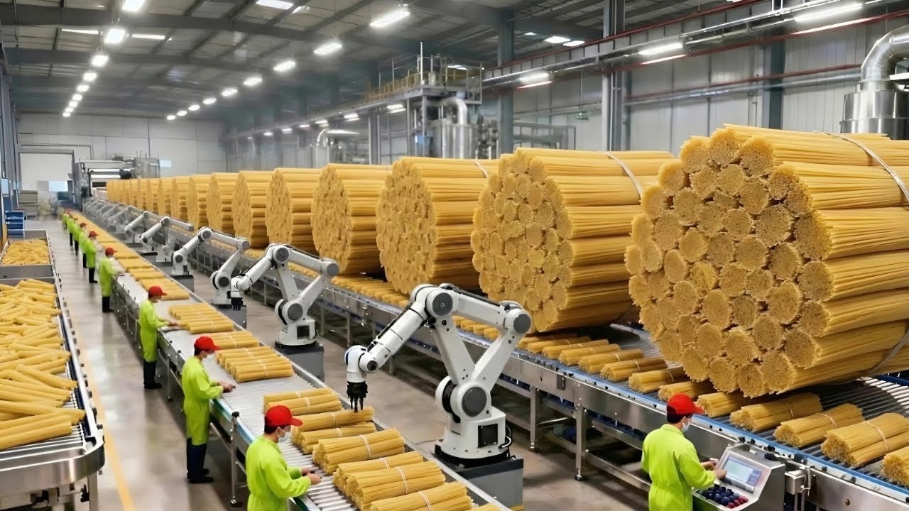 Inside a Giant Spaghetti Processing Factory: From Wheat Field to Supermarket (Full Process)