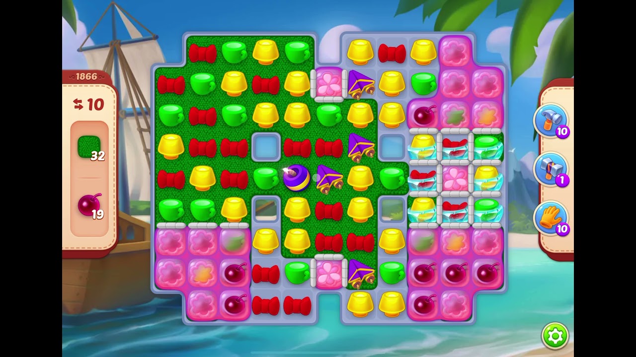 HomeScapes Level 1866 no boosters (15 moves)