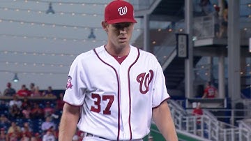 SD@WSH: Strasburg fans seven over six innings in win