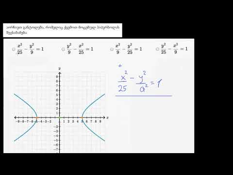 ჰიპერბოლას წვეროები  და მიმართულება (მაგალითი 2)