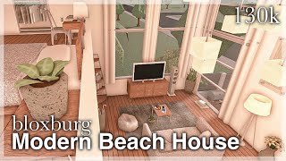 Bloxburg - Modern Beach House Speedbuild (interior   full tour)